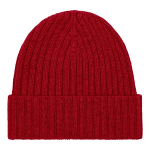 Gorro de Invierno con Puño Acanalado, Color Rojo Sólido, 100% Algodón, Impresión Digital, Gorro de Punto para Adultos Unisex, Estilo Casual, para Venta en Línea - Product Image 1
