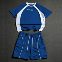 Ensemble de vêtements de sport décontractés pour hommes PERFECT INDUSTRY, été, deux pièces, t-shirt en polyester/coton tricoté, séchage rapide, imprimé par sublimation sur le devant