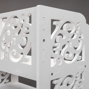 Scarpiera Moderna a Cinque Livelli Bianca Intagliata, Regolabile, in Legno e Plastica, per Arredamento Casa Rustica, Mobile Contenitore per Scarpe - Product Image 6