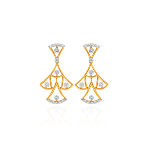 Pendientes Colgantes de Diamantes Cultivados en Laboratorio Heritage Spark, Chapados en Oro, con Diseño de Trébol, Pendientes Geométricos de Lujo - Product Image 1