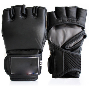 Gants de MMA en cuir de vachette avec logo et couleur personnalisés, gants d'entraînement lacés pour la boxe en plein air, antidérapants, haute qualité - Product Image 1