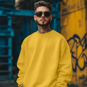 Sweat-shirt à col rond de haute qualité pour homme/femme, 100% coton molletonné, écologique, coupe-vent, léger, respirant, hiver - Product Image 1