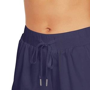 Shorts Deportivos de Alta Calidad para Mujer, Color Azul Marino, Corte Holgado, Cintura Media, con Cordón Elástico - Product Image 6