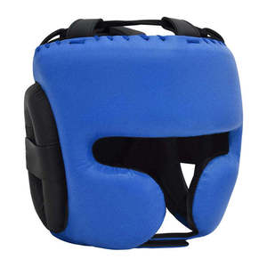 Protège-tête de Muay Thai professionnel personnalisable en cuir PU de haute qualité, respirant, noir, robuste, toutes saisons, OEM - Product Image 1