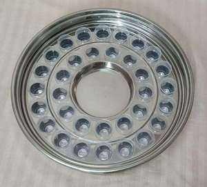 Plateau de communion en acier inoxydable de qualité supérieure, 33 coupelles, plateau central pour le pain, base stable, sans couvercle - Durable, compatible lave-vaisselle, de luxe - Product Image 5