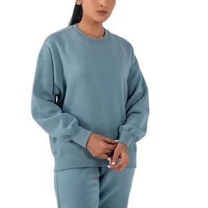 OEM ODM Tops casuales para las mujeres logotipo personalizado básico de cuello redondo liso de manga larga sudadera suelta para las mujeres - Product Image 2