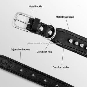 Colliers pour animaux de compagnie Colliers pour chiens en cuir cloutés et pointus Pit Bull Bulldog Collier pour grands animaux de compagnie Réglable pour chiens de taille moyenne Vente en gros - Product Image 6