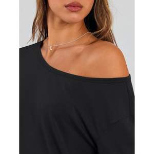 Camisetas Casuales Básicas de Manga Larga con Hombros Descubiertos para Mujer, Tallas Grandes, Personalizadas 2025, B0F9NWK3XT - Product Image 5
