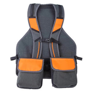 Gilet de chasse haute visibilité orange fluo respirant avec poches pour cartouches et porte-bouteilles - Product Image 2