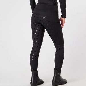 Nouvelles jambières d'équitation noires à taille haute, tendance, personnalisées, écologiques, respirantes, à séchage rapide, en cuir véritable - Product Image 4