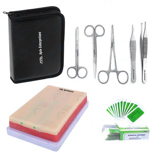 Kit de 5 Instrumentos Quirúrgicos para Sutura, Set de Cirugía Médica, Almohadilla de Sutura para Entrenamiento y Práctica, Instrumentos Médicos - Product Image 1