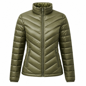 Manteau d'hiver pour femme sur mesure OEM ODM, col à capuche personnalisé, séchage rapide, écologique, en PU, style doudoune - Product Image 5