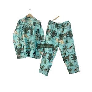 ชุดนอนสุดโรแมนติกผ้าฝ้ายสำหรับ100% ชุดนอนอินเดียพิมพ์ลายสัตว์ชุดนอนขนาดใหญ่พิเศษระบายอากาศได้ดี - Product Image 1