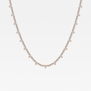 Collier chaîne Naas 3 Ctw avec diamant rond de laboratoire serti à griffes pour femme – Bijou élégant et étincelant pour le quotidien - Product Image 1