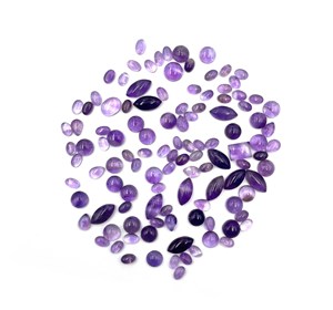 Lote de gemas sueltas de amatista natural en cabujón de formas mixtas de 4-9 mm para la fabricación de joyería artesanal. - Product Image 4