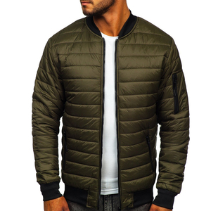 <b>Men's</b> Lightweight Regular Fit <b>Bomber</b> <b>Jacket</b>-Polyester/Cotton Reflective Printing-Crew Neck Full Sleeves Side - Product Image 5