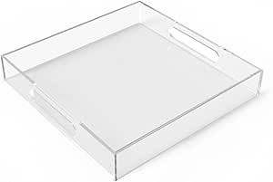 Bandeja de Servicio de Acrílico Transparente para Comer y Entretenerse, Bandeja de Acrílico Moderna para Servir Aperitivos y Bebidas - Product Image 4