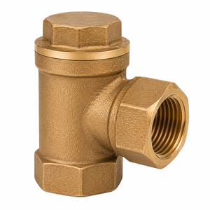 1/2" Bronze Angle Check Valve <b>PTFE</b> Manual Operation Integral Seat Medium Temperature Screwed Female End for Water Industry - Product Image 1
