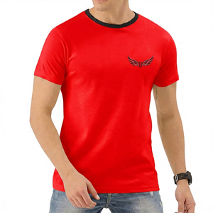 T-shirt à manches courtes vert clair pour homme avec logo aile et bordure contrastante, coupe classique, en jersey tricoté décontracté à col rond - Product Image 4