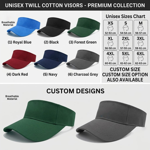 Achetez notre visière solaire personnalisée bleue au prix de gros |   Disponible en gros avec couleurs personnalisées - Product Image 2