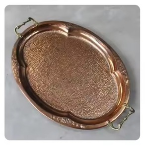Classic Design <b>Copper</b> Serving Tray Elegant Serving Plate for Snacks Tea Coffee Drinks in Dining <b>Table</b> Home and Hotel Service - Product Image 3