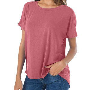 เสื้อยืดแขนสั้นผู้หญิงทรงเข้ารูป สีพื้น คุณภาพสูง รุ่นท็อป - Product Image 1