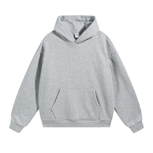 เสื้อฮู้ดผู้ชายสีเบจ ทรงปกติ ผ้าฝ้ายฟลีซถัก 100% แห้งเร็ว มีกระเป๋าหน้า สไตล์วินเทอร์ ล้ำสมัย - Product Image 3