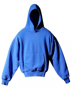 Sudadera con Capucha Gris Oscuro para Hombre, Corte Holgado, Color Sólido, Informal, Tejida, Manga Larga, con Bolsillos, para Otoño - Product Image 3