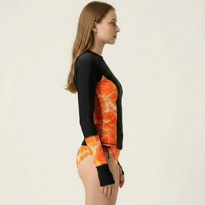 Ensemble de maillots de bain 2 pièces pour femmes, haut à manches longues et bas assorti, vêtements de plage d'été - Product Image 3