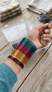 Urban Chic Jelly Glass Silver Plated Eco-Friendly Fashion Bangles Women Stylish Trendy Stackable Ladies Wrist <b>Accessories</b> Daily - Product Image 5