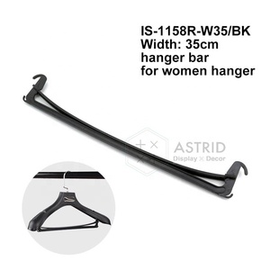 Astrid 40CM Custom Logo PP <b>Black</b> Plastic Flexible Injection High Quality Durable Clothes Hanger for Wardrobe Fashion Store - Product Image 5