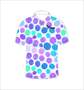 เสื้อโปโลผู้ชายแบบสั่งทำพิเศษ สีม่วงลายจุด สำหรับกอล์ฟ ระบายเหงื่อได้ดี แขนสั้น ประสิทธิภาพสูง ผู้ผลิต OEM - Product Image 3