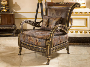 Luxury Solid Teak Wood Living Room Furniture Set Carved Classic Leather <b>Sofa</b> 4 Seater Single Armchair Coffee <b>Side</b> <b>Table</b> - Product Image 3