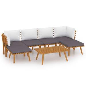 Conjunto de Muebles de Jardín Gris Oscuro y Blanco, Elegantes Muebles de Patio para Entretenimiento al Aire Libre - Product Image 2