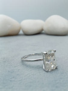 Asscher Cut Diamond Solitaire Anillo de compromiso Plata de Ley 925 Oro blanco/amarillo 2,0 CT Anillo de Bodas de regalo - Product Image 3