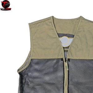 Men Outdoor Khaki Mesh <b>Utility</b> <b>Vest</b> V-Neck Full Zip Pocket Hunting Fishing Travel <b>Vest</b> Breathable Lightweight Sleeveless Jacket - Product Image 2