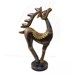 Ensemble de 2 sculptures de cerfs en fer peintes à la main, prêtes à l'exportation, pour la décoration de jardin, patio, cour et maison, à prix de gros - Product Image 3