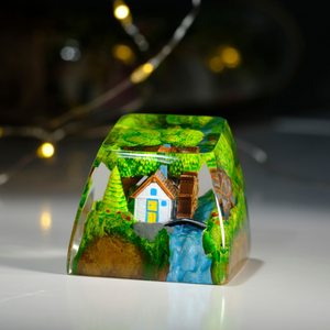 Teclas Místicas de Anime, Teclas Artesanales Personalizadas, Teclas Anime Lindas, Teclas Verdes, Juego de Teclas, Teclas de Resina - Product Image 2