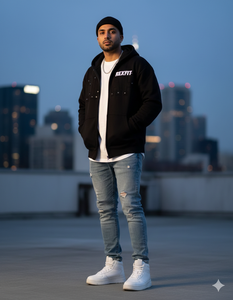 Services OEM : Hoodies à capuche les plus vendus, impression sérigraphique, logo personnalisé disponible en différentes couleurs, faible MOQ, hoodies à capuche surdimensionnés avec fermeture éclair. - Product Image 3