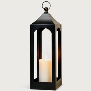 Factory Direct Trending Style Home and Outdoor Decorative <b>Black</b> Metal Candle Holder <b>Lantern</b> - Product Image 4