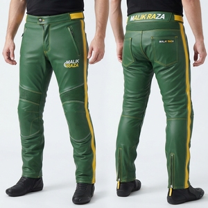 Pantalon de moto en cuir véritable fait main, sur mesure, pour homme et femme, taille personnalisée, pour la conduite - Product Image 1