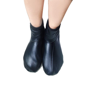 Custom Logo Genuine Leather Ankle <b>Socks</b> for Men & Women with Custom Logo <b>Black</b> Winter High Quality Standard - Product Image 2