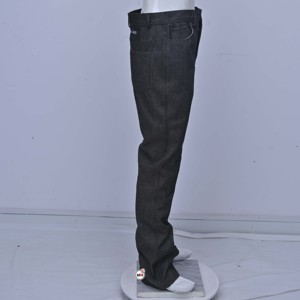 Pantalones Casuales de Algodón Gris Oscuro para Hombre, Corte Recto, Cintura Media, Largos, Cierre de Botones, Color Sólido, para Otoño, con Logotipo Personalizado - Product Image 3