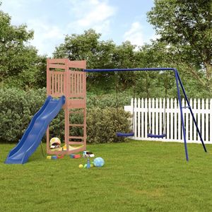 Juego de juegos al aire libre de madera de abeto Douglas azul macizo con columpios grandes de polipropileno - Product Image 1