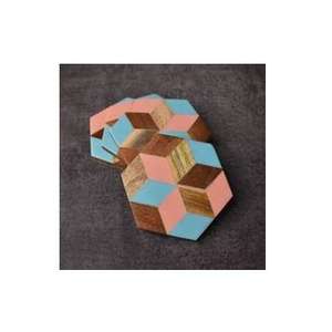 Sous-verre en bois d'acacia de qualité supérieure, sous-verre en résine conçu pour protéger les surfaces des tables, PVC pour servir le thé, le café et les boissons à la maison - Product Image 5