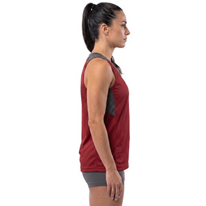 Camiseta de Lacrosse para Mujer, de Alta Calidad, Sublimada, Cuello en V, sin Mangas - Product Image 3