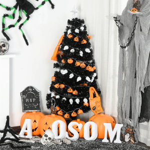 5ft Prelit <b>Artificial</b> Christmas <b>Tree</b> for Halloween Decoration - Product Image 1