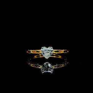 Anillo de Compromiso y Boda de Oro Amarillo de 9K con Diamante Cultivado en Laboratorio, Corte Corazón, Personalizado, de Lujo, para Mujer, Regalo de San Valentín, Certificado - Product Image 1