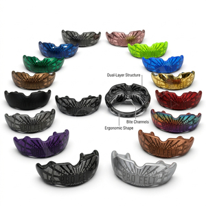 Protège-dents de sport double arche de haute qualité, thermoformable, pour la boxe, le MMA, le rugby, le karaté, protection dentaire personnalisée - Product Image 1