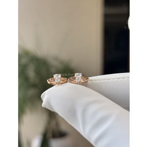 Modernos Pendientes de Oro Fino de 14K con Diseño de Triple Pera Circular y Circonitas Cultivadas en Laboratorio de 0.70 Ct, Certificados por IGI, Joyería de Lujo para Mujer - Product Image 6